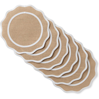 Sets de table en tissu de jute tissé, style moderne personnalisé, 38 cm, écologiques, de forme irrégulière, pour fêtes, mariages, cuisine et salle à manger