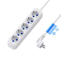 Multiprise européenne PHEIYON 5 prises 16A, rallonge robuste, prise Schuko, utilisation multi-appareils pour la maison, le bureau, l'hôpital, l'atelier