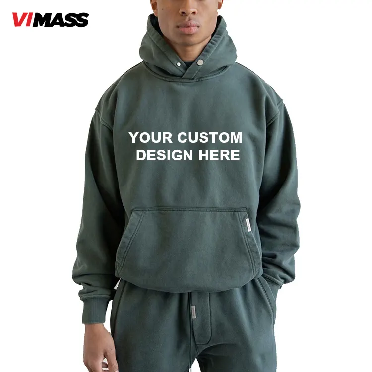 Oem High Quality Thick Oversize Plain Sweatshirt Wholesale 100% Cotton Custom Embroidery Oversized Blank Unisex Hoodie for Men