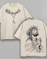 Herren Oversize-T-Shirt aus Gewaschener Baumwolle im Vintage-Stil, Atmungsaktiv, mit Aufdruck 'Nur Gott Kann Mich Beurteilen' und Jesus-Motiv, Christliches Streetwear-Design für Sommer und Fitness