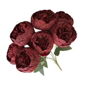 Competitive Price Flower Home Decor Artificial Flowers 7 Heads Hope Peony