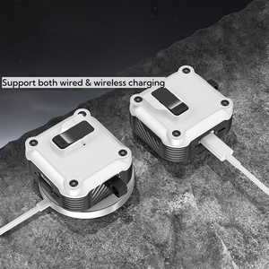 Étui <span class=keywords><strong>de</strong></span> protection antichoc en fibre <span class=keywords><strong>de</strong></span> carbone et silicone + PC <span class=keywords><strong>avec</strong></span> porte-clés pour <span class=keywords><strong>AirPods</strong></span> 4 2024 - Product Image 3