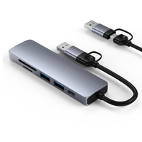 Base de expansión tipo C 6 en 1 de alta calidad para MacBook USB 3,0 interfaz multifunción carga rápida HDMI 100 Mbps puerto de red