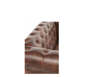 Canapé Chesterfield 3 places en cuir véritable, best-seller, capitonné de luxe avec accoudoirs roulés, design traditionnel, mobilier de villa - Product Image 3