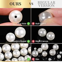Kit de fabrication de bijoux en perles imitation nacre blanches de 4 à 10 mm avec perles entretoises en forme de cœur et d'étoile pour bracelets et colliers DIY