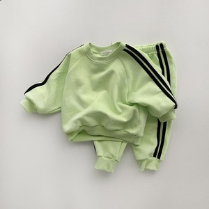 Sporta nzug Frühling und Herbst Jungen Mädchen Baby Seitenst reifen Lose Baumwoll pullover Kinder Casual Zweiteiler Set - Product Image 6