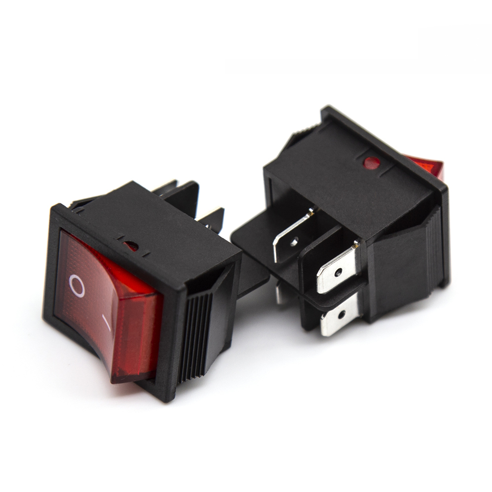 16A 250V 4-контактный DPST красный освещенный переключатель ВКЛ-ВЫКЛ Heavy Duty кулисный переключатель для бытовой промышленное оборудование