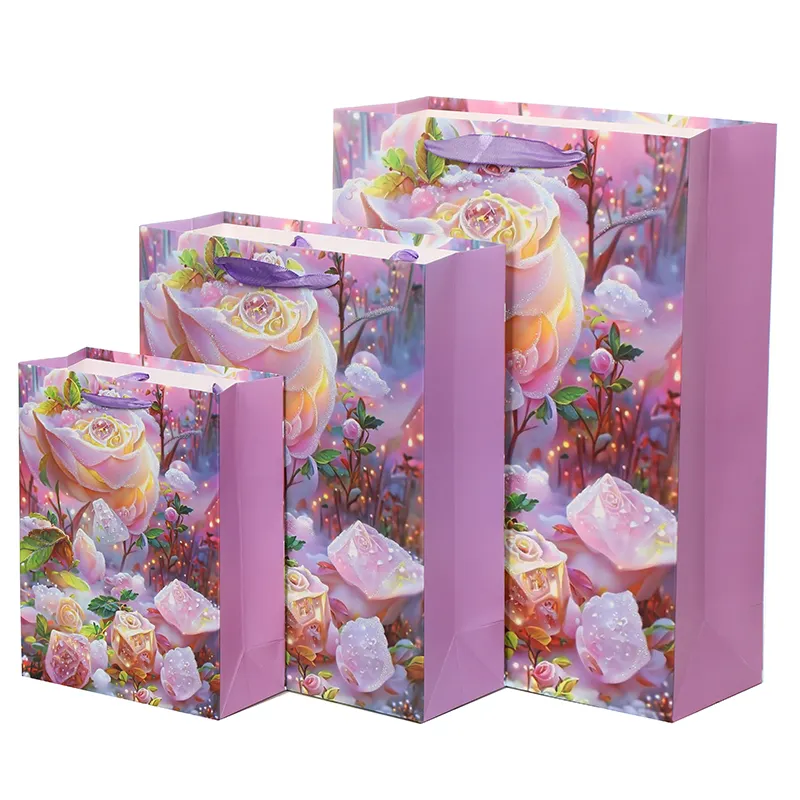 중국 색상 CMYK 인쇄 재활용 쇼핑 선물 포장 종이 가방 자신의 로고