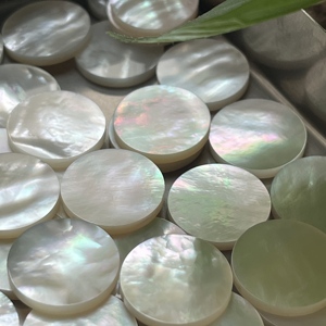 50 ชิ้น/ล็อต แผ่นมุกเปลือกหอยขนาด 15 มม. หินมุกเปลือกหอยแบบแบนสองด้าน - Product Image 5