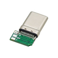 Conector USB tipo C de 24 Pines, soldadura lateral, ángulo recto, enchufe macho de 90 grados para bricolaje, reemplazo de 4 núcleos, enchufe de 5 núcleos para datos de carga