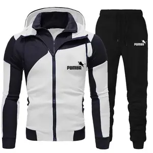 Yeni keşif erkekler fermuar Hoodies erkek kazak + sweatpants Suit 2 adet sıcak eşofman setleri erkek Hoodies dış giyim kapşonlu ceket