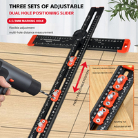 Règle en T pour le travail du bois 16 pouces/24 pouces en alliage d'aluminium 90/45 degrés règle multi-angle outils de disposition carrée pour cloisons sèches