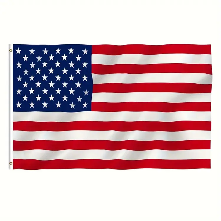 Resistente poliestere 100d all'ingrosso di alta qualità 3 x5ft stati uniti Usa bandiera americana con occhielli