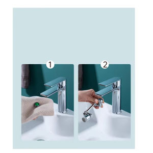 Robinet à bras robotisé rotatif moderne à 1080 degrés, bras en cuivre aérateur en laiton ABS à économie d'eau pour salle de bain et <span class=keywords><strong>cuisine</strong></span> - Product Image 4