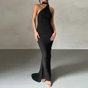 Elegante sexy largo fiesta Maxi vestido sin espalda bodycon verano hasta el suelo señoras Club casual prom vestidos de mujer para mujer