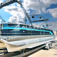 Bateau de pêche sportive de luxe en aluminium de 9 m (30 pieds) avec canapé lounge pour 16-18 personnes, idéal pour le ski nautique