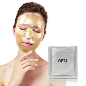 Mascarilla de hidrogel desechable para hombre y mujer, máscara de belleza cosmética coreana, oro fino, reparación, colágeno biológico, ácido de hidrogel Facial