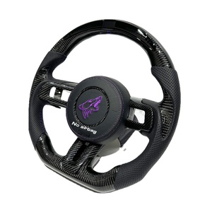 Volant en fibre de carbone noire véritable pour <span class=keywords><strong>Ford</strong></span> <span class=keywords><strong>Mustang</strong></span> avec LED, vente directe d'usine pour <span class=keywords><strong>Ford</strong></span> <span class=keywords><strong>Mustang</strong></span> 2015 2016 2018 <span class=keywords><strong>2020</strong></span> 2023 - Product Image 1