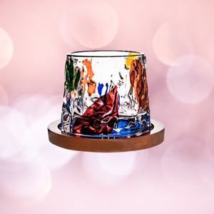 Creative Hand-Painted Rotating Design Base-Mounted Glass Cup Wholesale Available Drinkware