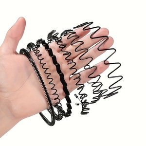 Custom Unisex Metal <strong>Wavy</strong> Elastic Simple Hair Hoop Non Slip Outdoor Sports <strong>Headbands</strong> - Product Image 1