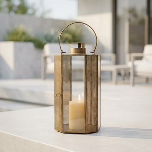 Manufacturers <b>Brass</b> Antique Moroccan Style Metal Candle <b>Lantern</b> for Home and Patio Decorations - Product Image 1