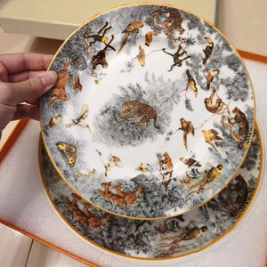 Wholesale Luxury <b>Bone</b> <b>China</b> Porcelain Dinnerware <b>Sets</b> Nordic Light Luxury Style Gold Inlay Pattern Dishwasher Safe for - Product Image 3