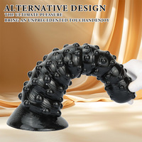 38*9cm Godemiché anal géant souple et étanche avec ventouse postérieure à filetage, perles de traction Octopus surdimensionnées et ventouse Chrysanthème