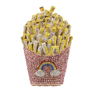 Women French Fries Rhinestone Clutch <b>Purse</b> Dazzling Crystal Diamond Evening Bag for Weekend Amusement Park - Product Image 3