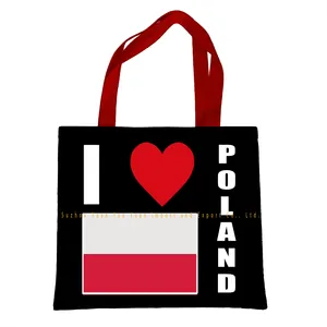 custom 16X14 inches Double Sided Sublimation Printing POLAND tote bag