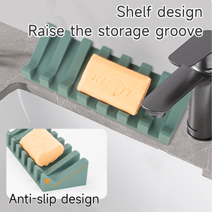 Jabonera de <span class=keywords><strong>silicona</strong></span> con soporte de barra de jabón de drenaje Estuche de jabón impermeable <span class=keywords><strong>para</strong></span> Baño - Product Image 3