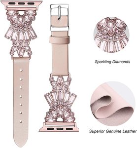 Cinturino in vera pelle di lusso con cinturino in Glitter e diamanti con cinturino Shinny resistente da <span class=keywords><strong>ragazza</strong></span> per Apple Watch cinturino di ricambio - Product Image 3