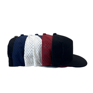 Chapeau de sport 6 panneaux Gorras à bord plat en polyester de haute qualité, casquette de haute qualité découpée au laser - Product Image 2