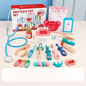 En bois Montessori Simulation Docteur Jouet Fille Jeu De <span class=keywords><strong>Rôle</strong></span> Infirmière Voir Un Médecin Ausculter Injection Médical Faire semblant Bilan De <span class=keywords><strong>Santé</strong></span> - Product Image 6
