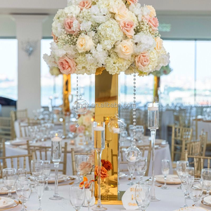 Décoration de fête de mariage, <span class=keywords><strong>colonne</strong></span> en métal élégante en acier inoxydable, or <span class=keywords><strong>brillant</strong></span>, argent, centre de table - Product Image 1