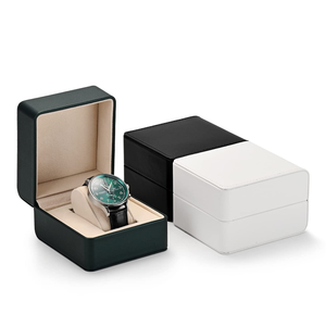 Caja de Almacenamiento para Relojes de Lujo con Logotipo Personalizado, Diseño Cuadrado Octogonal, Cierre de Bisagra, Cuero PU - Product Image 1