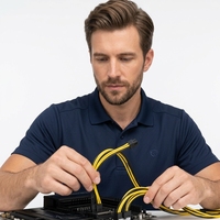 Câble terminal mâle-femelle à espacement de 2,5 mm, âme en cuivre, boîtier en PVC, connecteur pour l'intégration dans les boîtes de commande de machines