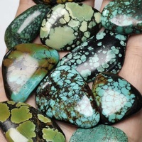 Cabochons de pierres précieuses en turquoise naturelle polie de forme libre, taille cœur, authentique turquoise du Hubei, XM Jewels, 15-40mm, 5-20g
