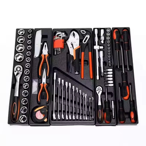 Boîte à outils pliable à trois couches en fer, ensemble combiné de 85 pièces, jeu de douilles pour réparation de machines, pour l'organisation et les travaux de réparation - Product Image 3