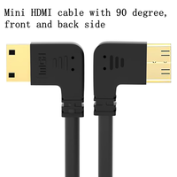 Câble vidéo haute vitesse 90 degrés mâle-femelle 1.4v 2.0v 4K 30Hz/60Hz avec panneau de fixation à vis en PVC pour ordinateur et microphone