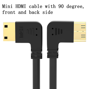 Cable de Video de Alta Velocidad de 90 Grados, Panel Hembra <span class=keywords><strong>a</strong></span> <span class=keywords><strong>Mini</strong></span> Macho, 1.4v 2.0v 4K 30Hz/60Hz, Cable de PVC con Tornillo para Micrófono de Computadora - Product Image 3