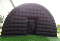 Tente de fête gonflable géante noire en forme d'arche avec éclairage LED portable pour discothèque et boîte de nuit