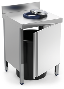 Stainless Steel Kitchen Waste Cabinet With Color Coded <b>Rubber</b> <b>Rings</b> For Waste Sorting Commercial Restaurant Kitchen Waste Trolle - Product Image 2