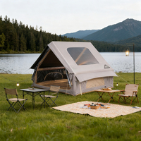 Nouveau produit 6.3 m² paire de portes et grande lucarne facile à construire PVC Oxford tente gonflable toutes saisons pour la famille Camping en plein air