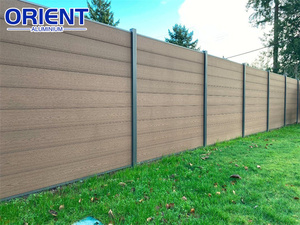 Recinzione in PVC Rigido di Alta Qualità con Telaio in Alluminio per <span class=keywords><strong>Giardino</strong></span>, Cortile e Villa, Recinzione in WPC, Recinzione Composita Effetto Legno - Product Image 6