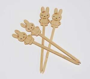 Decoración de animales, palillos de frutas de bambú personalizados, pinchos, palitos de hamburguesa de grado alimenticio, palillos de cóctel desechables ecológicos - Product Image 3