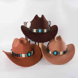 卸売ボヘミアンスタイル西洋カウボーイハットエスニックスタイルサファイア帽子シルクハット、ジャズハット、サンハット - Product Image 3