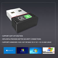 Adaptateur WiFi USB sans fil PIX-LINK 150 Mbps 300M avec antenne interne, mini carte réseau pour ordinateur portable, dongle LAN, récepteur Ethernet en stock