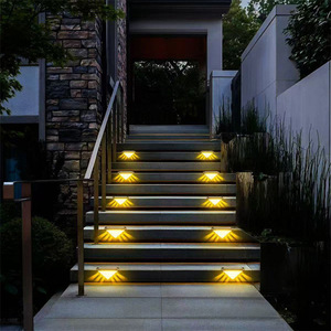 Hejia Solar Panel <b>Led</b> Step <b>Light</b> Triangular Outdoor Waterproof <b>Sensor</b> 6-12 Hours Continuous Lighting Garden Use - Product Image 2