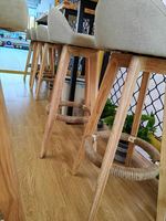 Tabouret de Bar Haut de Cuisine Moderne et Chic en Bois, Métal et Cuir, Pivotant, de Style Nordique Ancien et Luxe