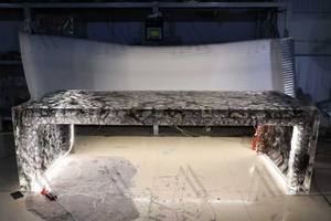 Mueble de Barra de Bar Moderno para el Hogar con Textura de Tinta Negra Iluminada de Lujo, Escritorio de Reuniones Translúcido, Muebles para Vestíbulo de Bar - Product Image 5